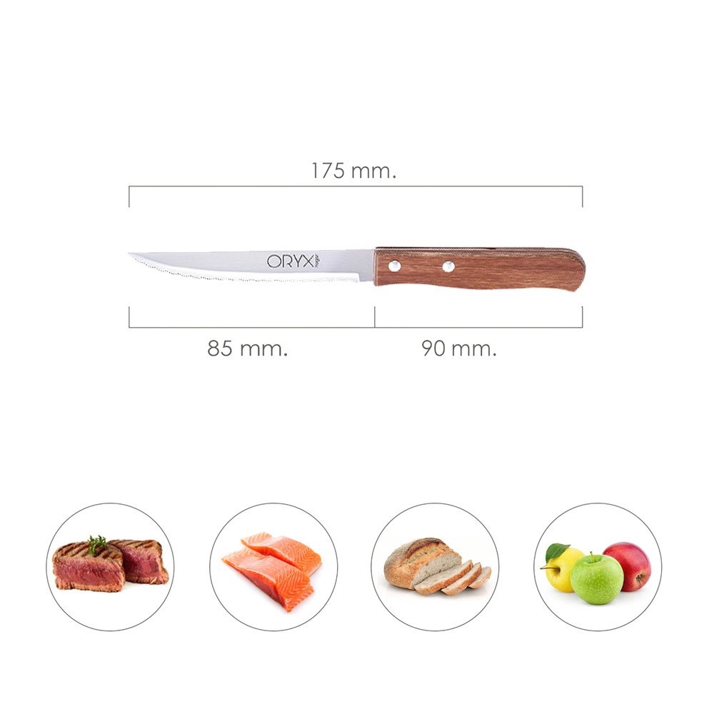 Cuchillo Montana Multiusos Hoja Sierra Acero Inoxidable 11 cm. Mango Madera (Blister 3 piezas) - Imagen 2