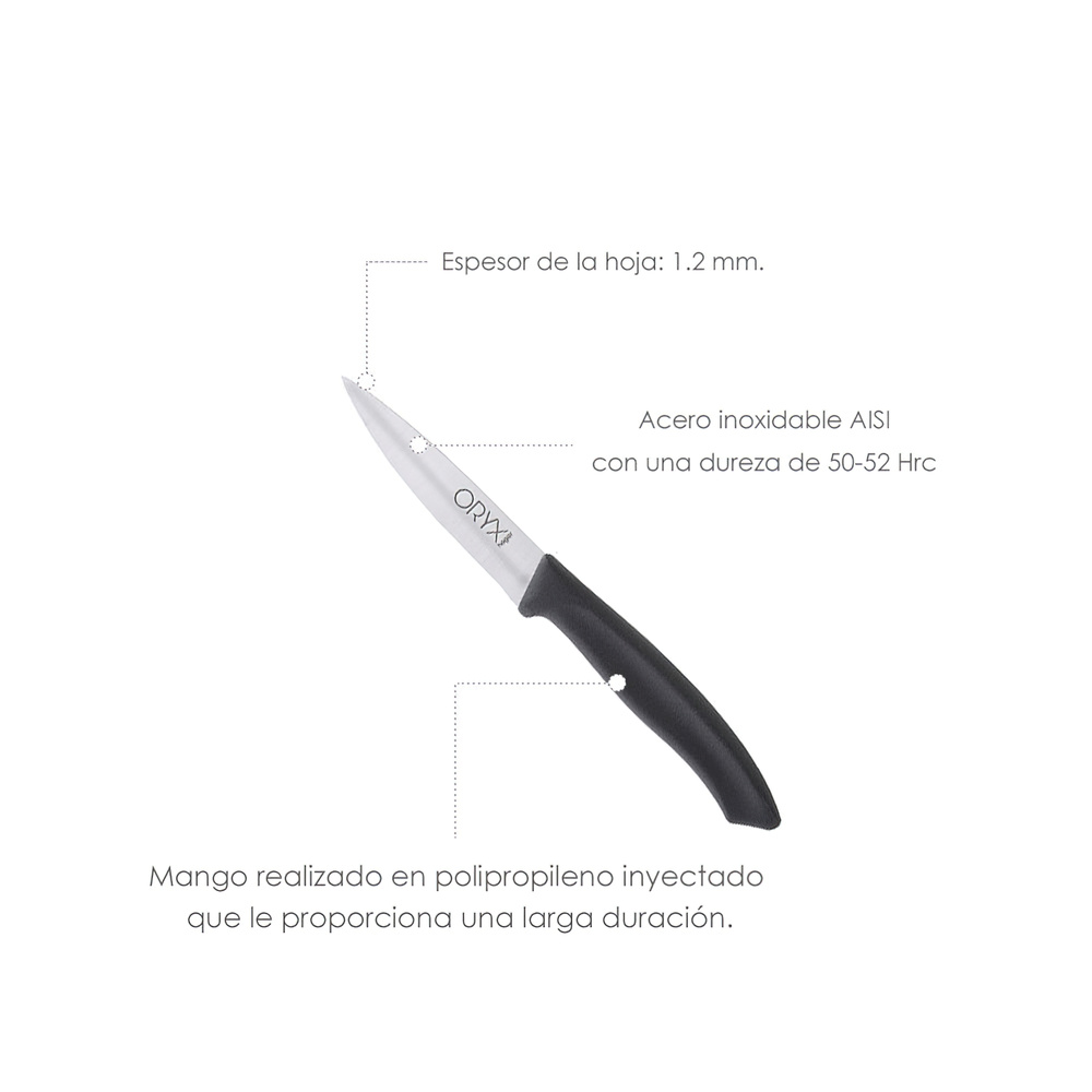 Cuchillo Nuuk Mondador Hoja Acero Inoxidable 9 cm. Negro (Blister 3 Piezas) - Imagen 3