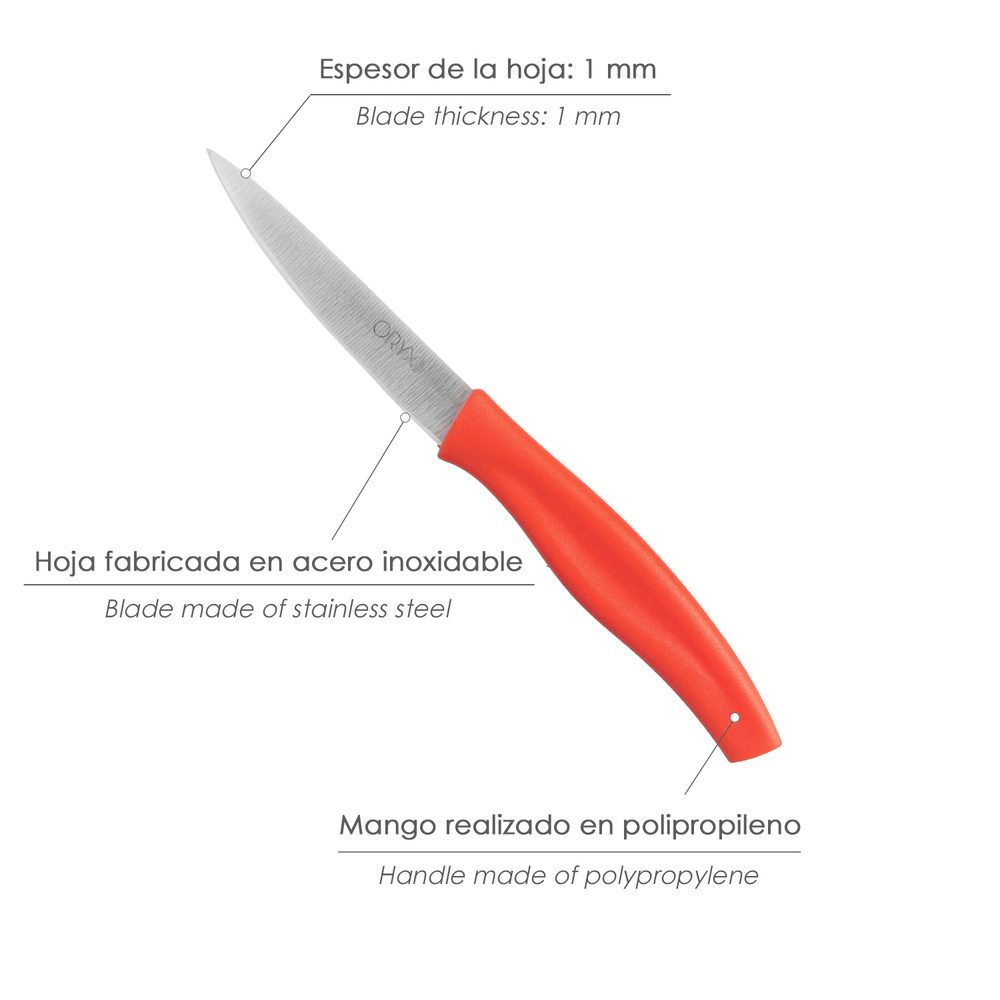 Cuchillo Nuuk Mondador Hoja Acero Inoxidable 9 cm. Rojo (1 Unidad) - Imagen 4