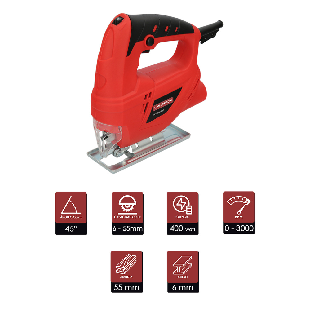 Sierra Vaiven 400 Watt. Sierra de Calar, Profundidad Corte 55 mm. Madera. Inclinable - Imagen 2