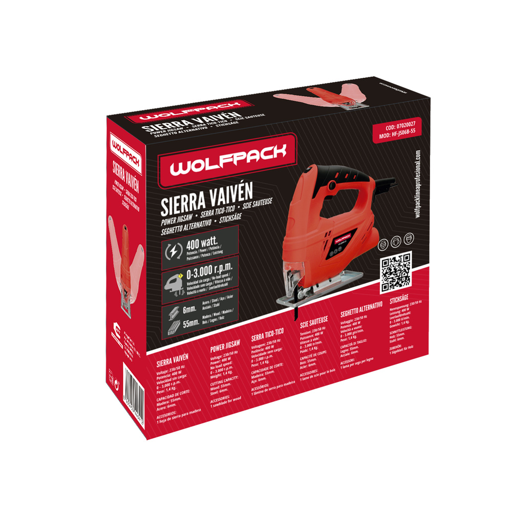 Sierra Vaiven 400 Watt. Sierra de Calar, Profundidad Corte 55 mm. Madera. Inclinable - Imagen 5