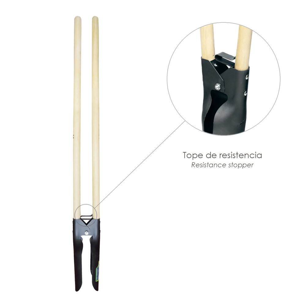 Cavahoyos Acero Forjado Con Mango Madera 146 cm. Plantador, Cava Hoyos,sembradora, Plantadora, Cava Poste, Siembra Bulbos, - Imagen 3