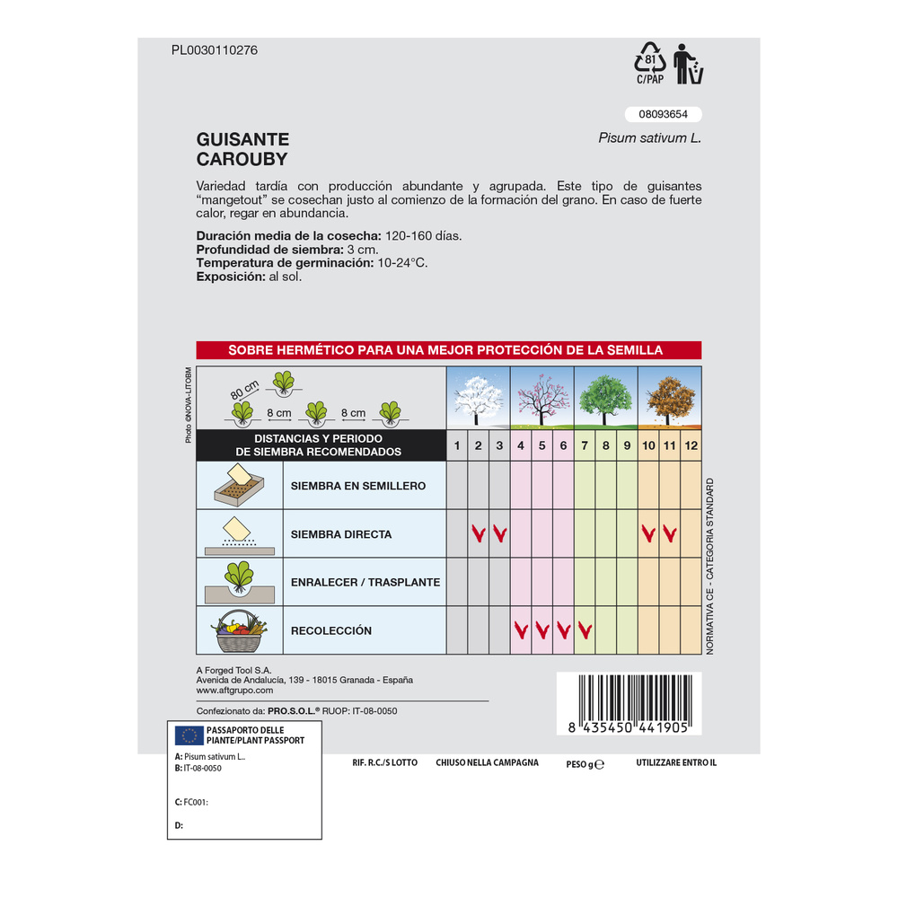 Semillas Huerto Guisantes Tirabeques - Imagen 2