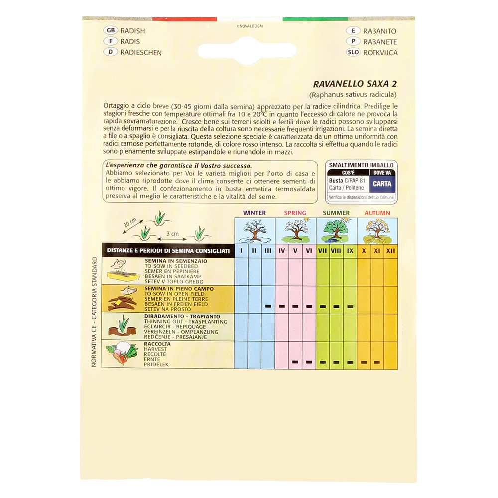 Semillas Rabano Rojo Temprano (8 gramos) Semillas Verduras, Horticultura, Horticola, Semillas Huerto. - Imagen 2