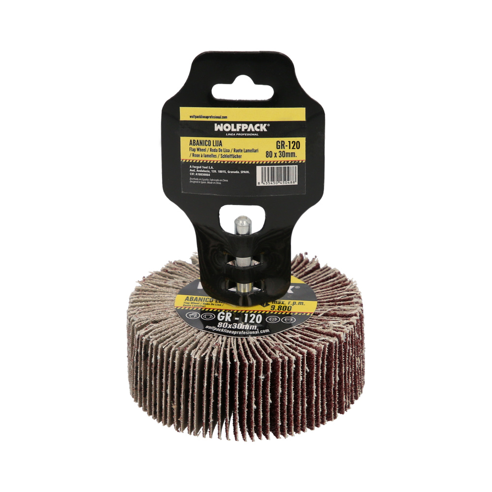 Abanico Lija Grano 120 Medida Ø 80 x 30 mm. Disco Abrasivo Laminas, Ruedas Mil Hojas, Ruedas Abrasivas,Lijado,Desbaste,Pulir - Imagen 5
