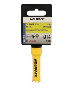 Corona Sierra Bimetal Ø 14 mm. Templado Termico, Base Reforzada. Corona Madera, Broca Agujeros Madera, Acero, Hierro, Plasticos