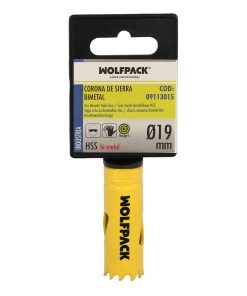 Corona Sierra Bimetal Ø 19 mm. Templado Termico, Base Reforzada. Corona Madera, Broca Agujeros Madera, Acero, Hierro, Plasticos