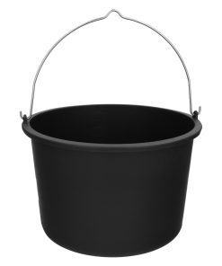 Cubo Obra Italiano Capacidad 10 Litros, Con Marcas Medidoras, Asa Acero Galvanizado, Resistente y Ligero.