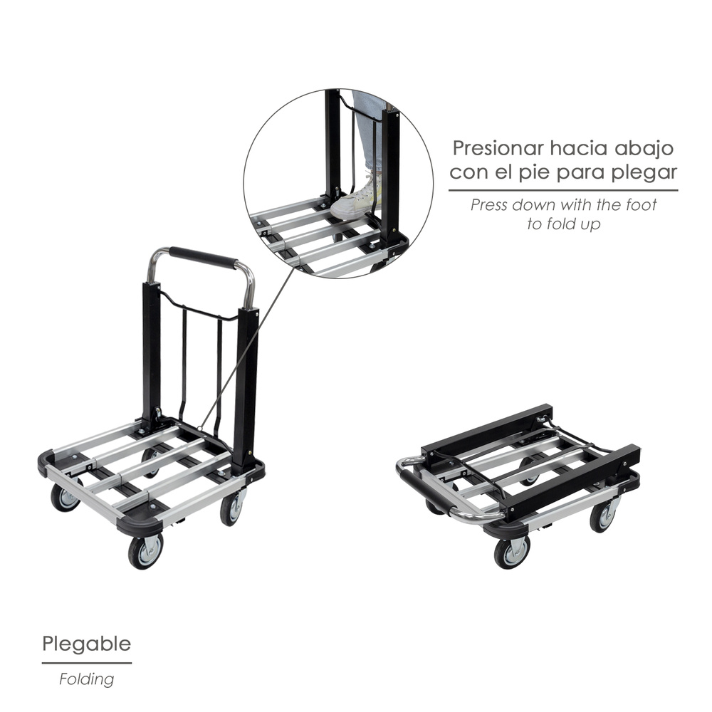 Carretilla Plegable Aluminio / Acero Con Plataforma Extensible - Imagen 3