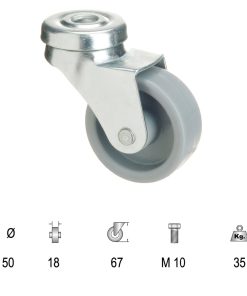 Rueda Polyamida Pasante   50 mm.