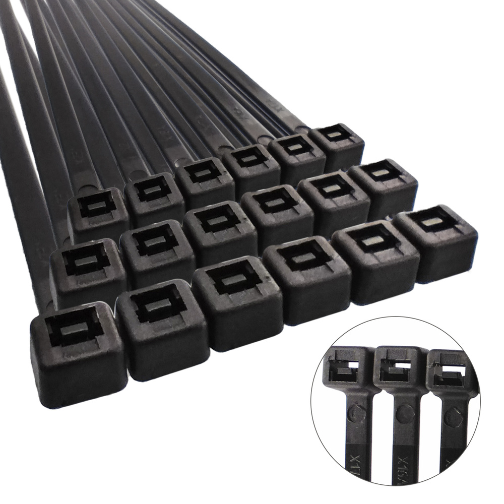 Brida Nylon 100%. Color Negro 3,5 x 200 mm. Bolsa 100 unidades. Abrazadera Plastico, Organizador Cables, Alta Resistencia - Imagen 3