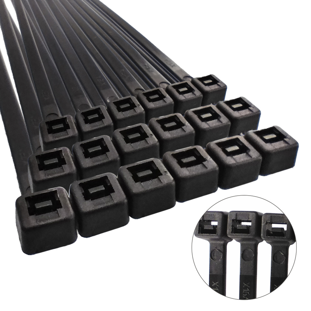Brida Nylon 100%. Color Negro 4,5 x 280 mm. Bolsa 100 unidades. Abrazadera Plastico, Organizador Cables, Alta Resistencia - Imagen 3