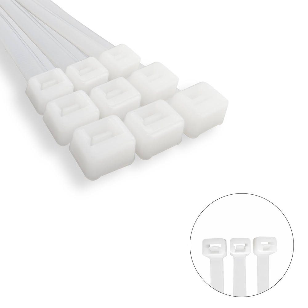 Brida Nylon 100%. Color Blanco / Natural 2,5 x 100 mm. 100 Piezas. Abrazadera Plastico, Organizador Cables, Alta Resistencia - Imagen 3