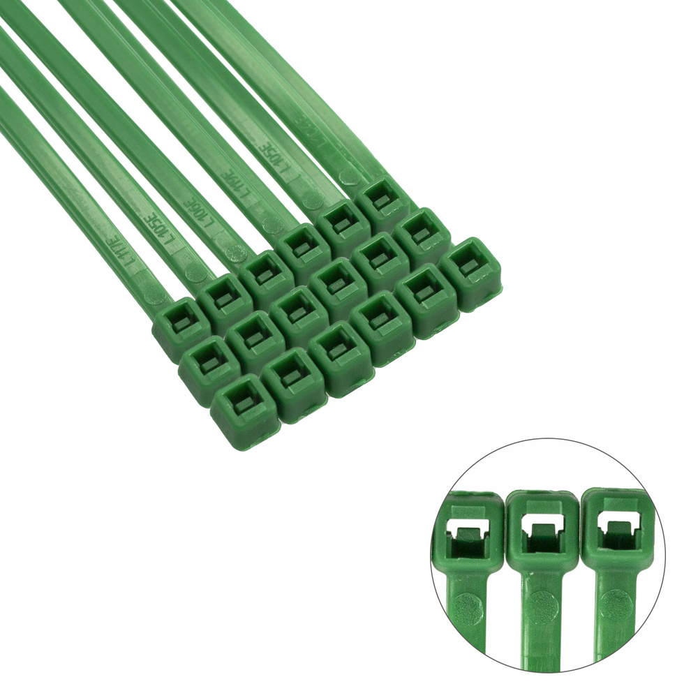 Brida Nylon 100%. Color Verde 4,6 x 200 mm. Bolsa 100 Unidades. Abrazadera Plastico, Organizador Cables, Alta Resistencia - Imagen 3
