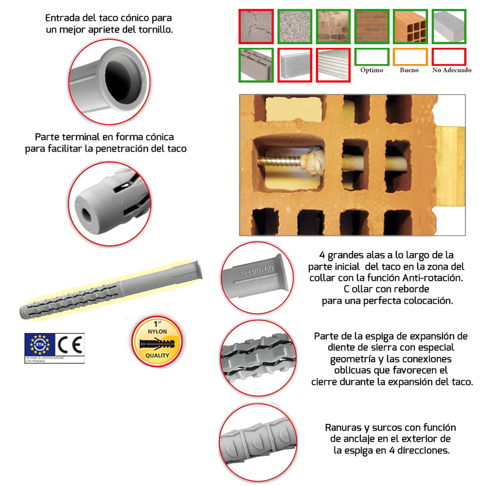 Taco Wolfpack Con Tirafondo Torx MU-XL 8 x 100 mm. (Caja de 50 piezas) - Imagen 2