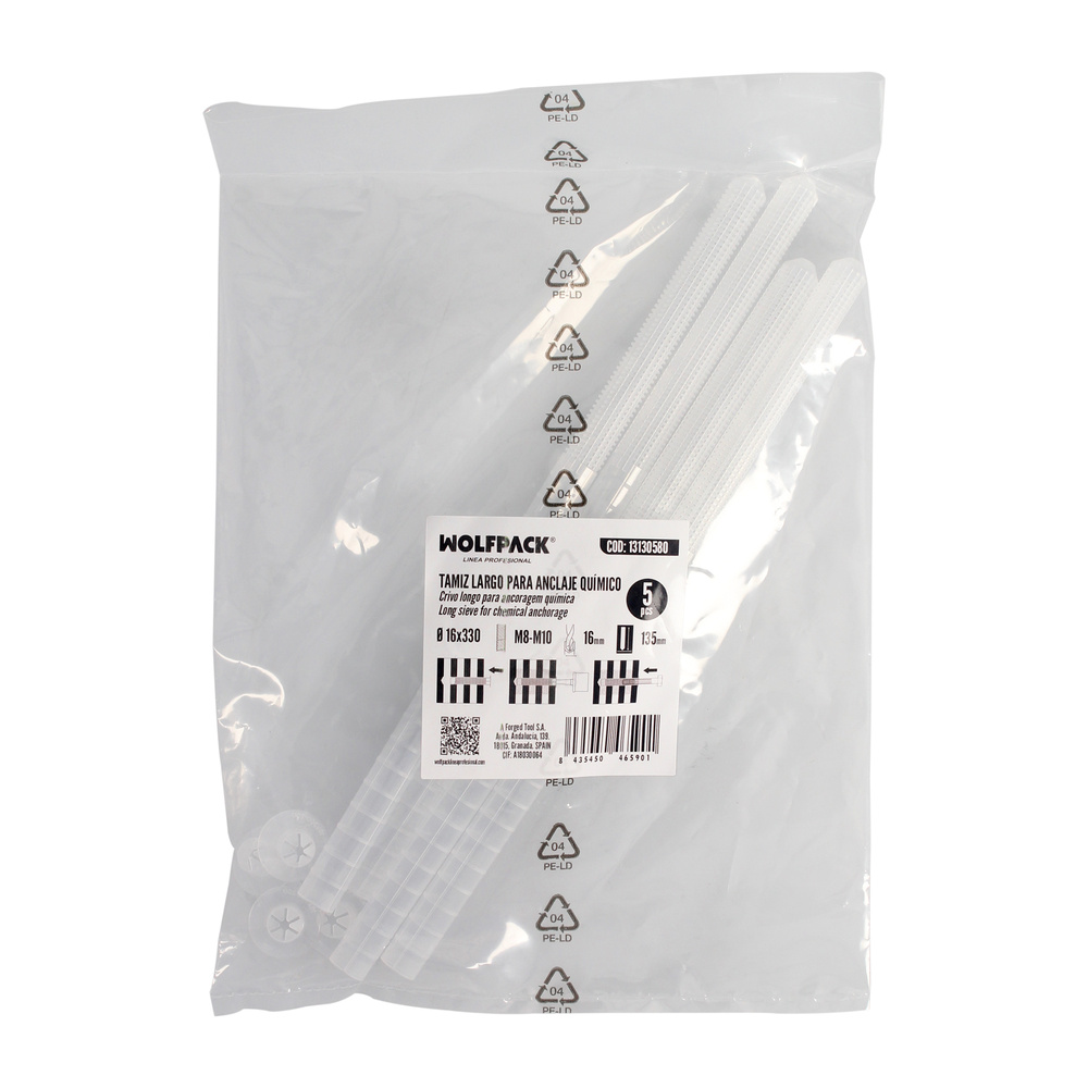 Tamiz Taco Quimico Largo Para Anclajes Quimicos Ø 16x330 mm. Seccionable (Bolsa 5 unidades) - Imagen 4
