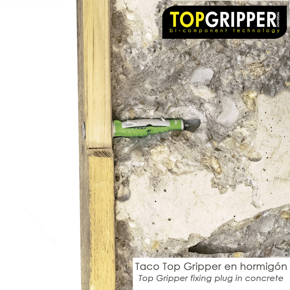 Cubo Tacos Topgripper Bimaterial Con Tornillos Ø 6 mm. 250 Piezas Taco Anclaje Universal, Taco Hormigon, Taco Pladur - Imagen 6
