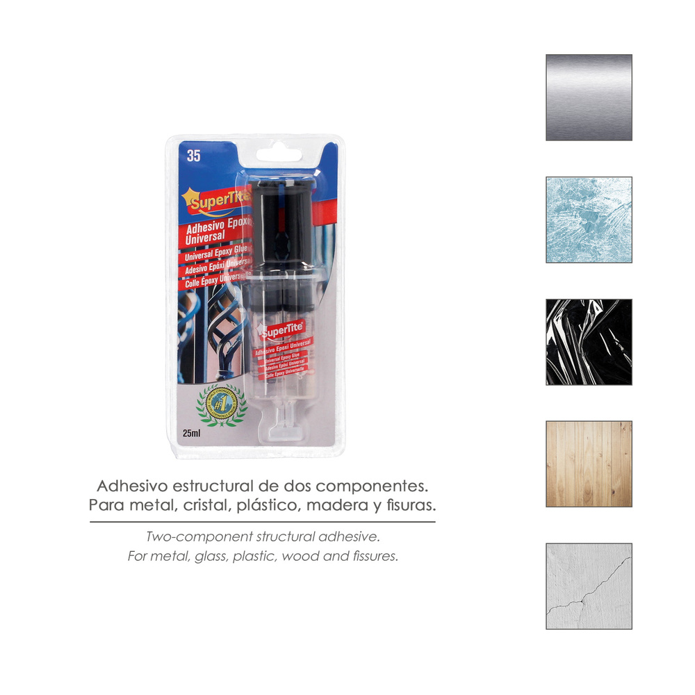 Pegamento Epoxi 2 Componentes (25 Ml.) Pegamento Metal, Cristal, Espejos, Plásticos, Mármol, Embarcaciones, Madera, Piel, Etc - Imagen 2