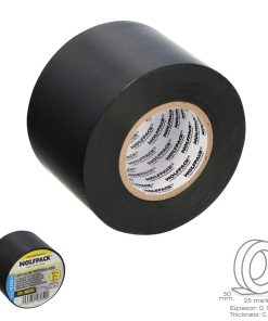 Cinta Aislante Profesional Negra Espesor 0.13 mm. Ancho 50 mm. Rollo 25 Metros Cinta Electricista, Cinta Aislante Cables