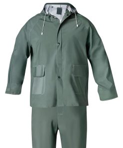 Traje de Agua Impermeable Verde Pvc         Talla 8-XL