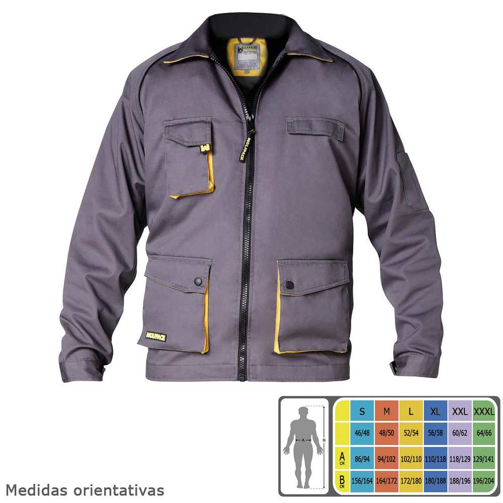 Chaqueta de Trabajo Gris/Amarillo Talla 46/48 S - Imagen 5