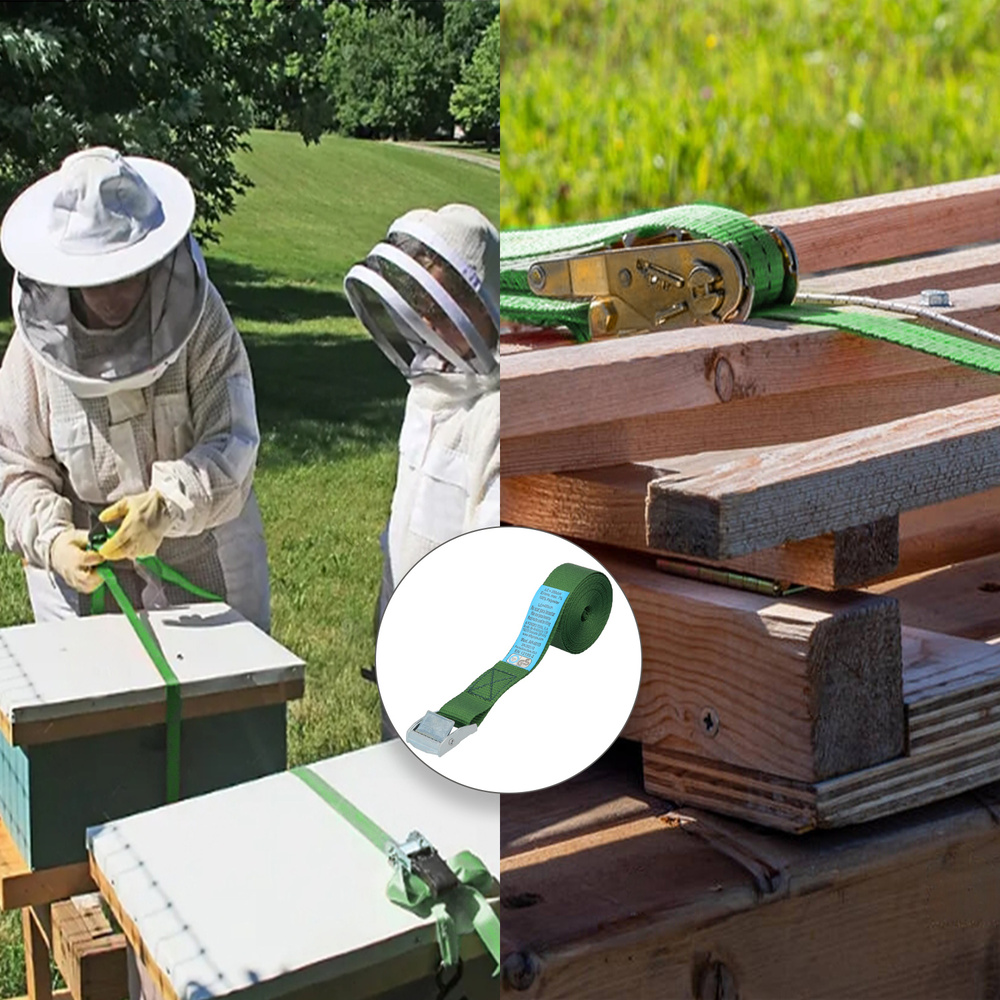 Cinta De Amarre Con Trinquete 4 metros x 25 mm. Trinquete Metalico Automatico, Cincha, Eslinga Mercancia, Correa Sujeción - Imagen 5