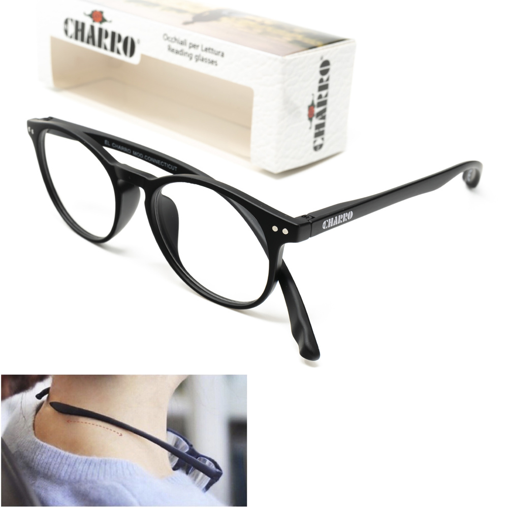 Gafas Lectura Connecticut Negras Aumento +2,0 Patillas Para Colgar Del Cuello , Gafas De Vista, Gafas De Aumento - Imagen 3