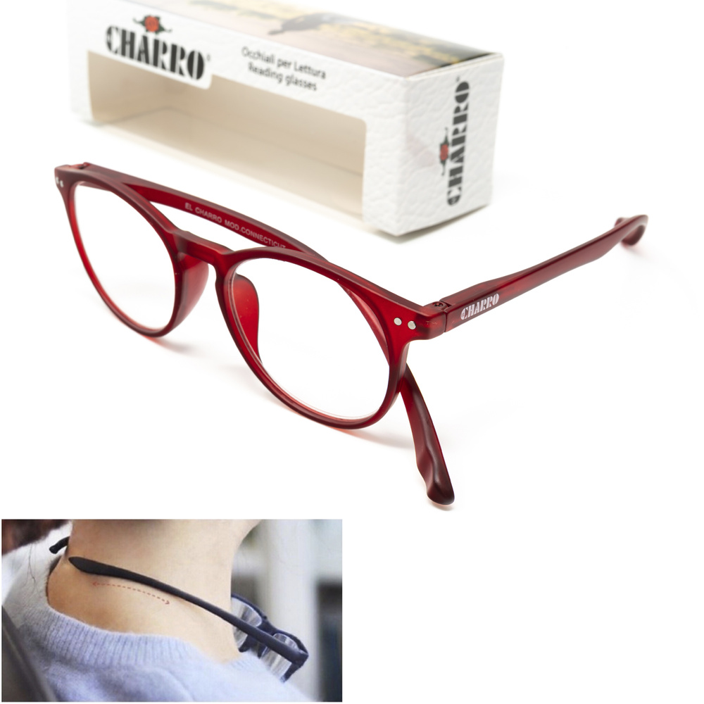 Gafas Lectura Connecticut Color Rojo Aumento +2,5 Patillas Para Colgar Del Cuello , Gafas De Vista, Gafas De Aumento - Imagen 3