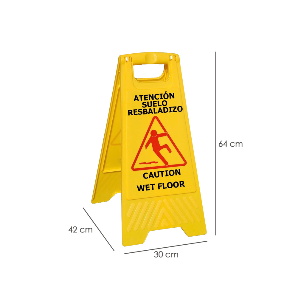 Cartel Atencion Suelo Mojado 64x30 cm. - Imagen 2