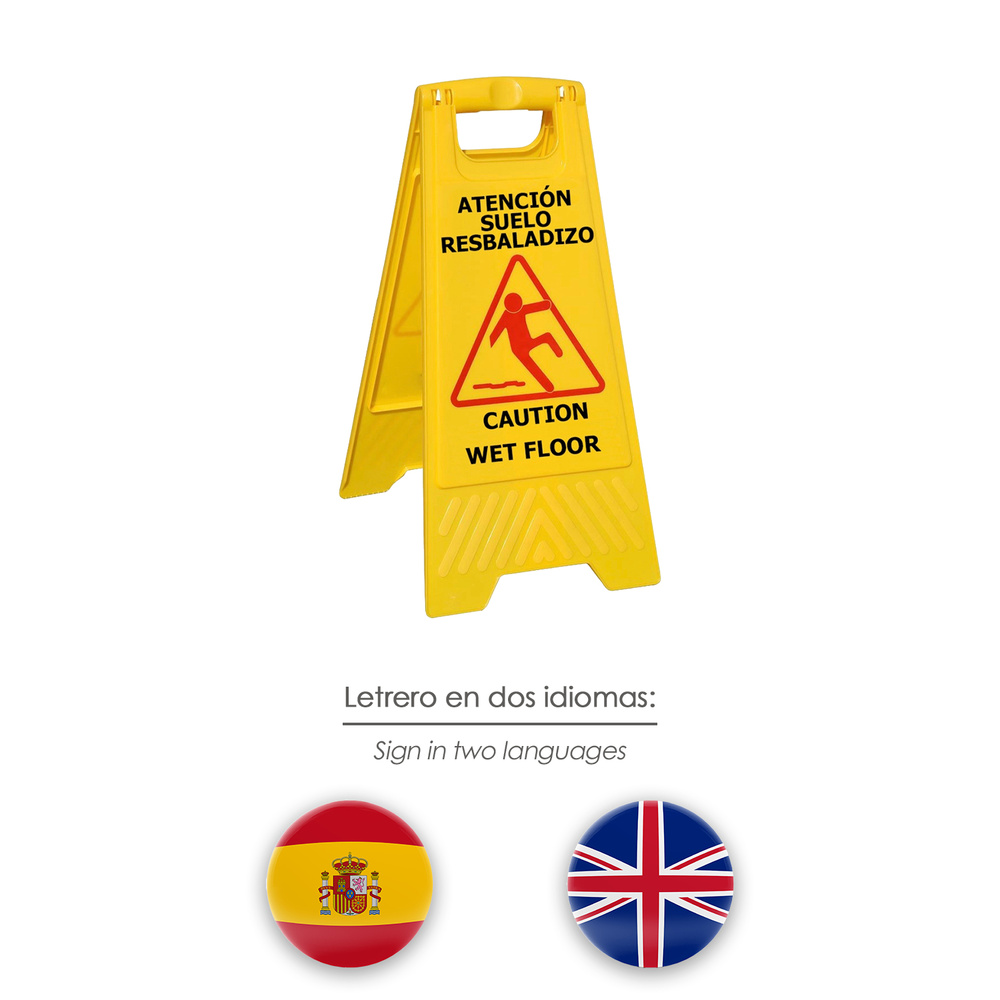 Cartel Atencion Suelo Mojado 64x30 cm. - Imagen 3