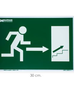 Cartel / Señal Fluorescente Salida Escalera Derecha Arriba 21x30 cm.