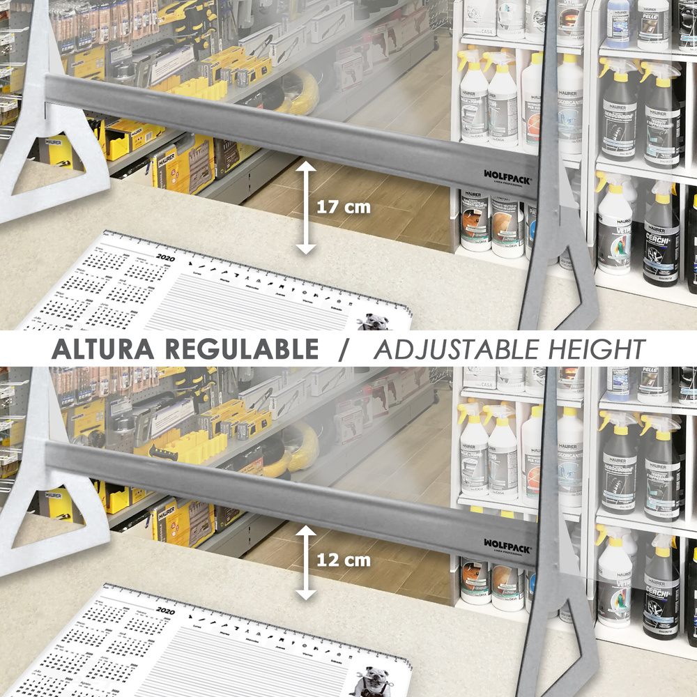 Mampara Protectora Mostrador Metacrilato Trasnparente Espesor 3 mm. 2 Pies. Medida 67x100 cm. - Imagen 3
