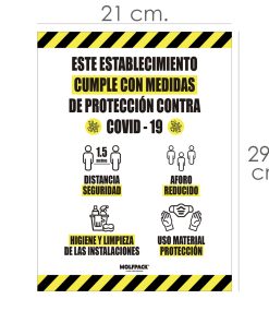 Rotulacion Cartel Cumple Normas Covid19 Adhesivo Tamaño Folio (A4 )