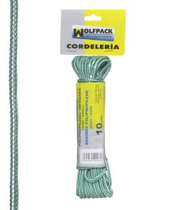 Cuerda Trenzada Polipropileno Blanca / Verde (Madeja 10 m.)