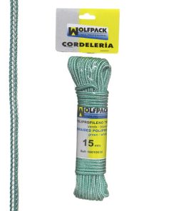 Cuerda Trenzada Polipropileno Blanca / Verde (Madeja 15 m.)