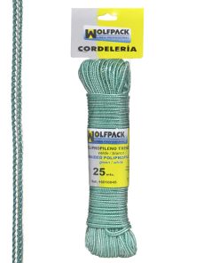 Cuerda Trenzada Polipropileno Blanca / Verde (Madeja 25 m.)