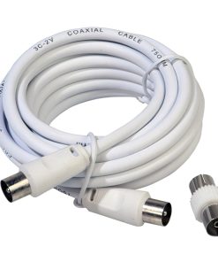 ProlongaciónTV Video Macho-Macho 3 metros / Ø 9,5 mm. Con Adaptador Macho-Hembra Blanco