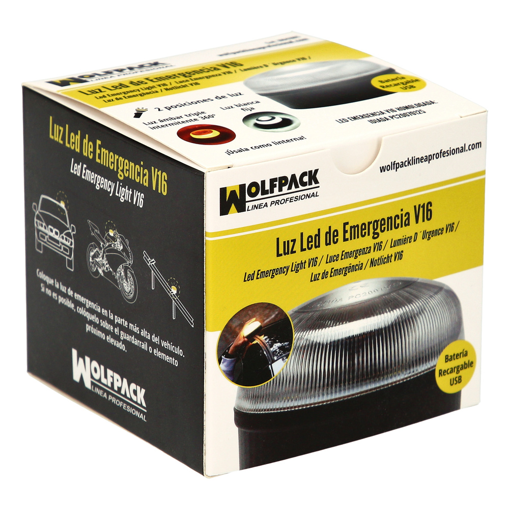 Luz Led Emergencia Coche V16 Baliza Luminosa Hologada Recargable USB - Imagen 4