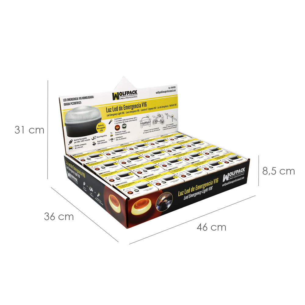 Luz Led Emergencia Coche V16 Baliza Luminosa Hologada Recargable USB - Imagen 7