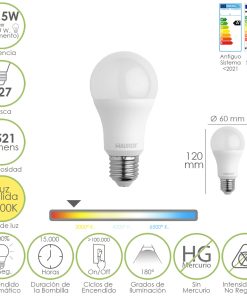 Bombilla Led Estandar Rosca E27. 13,5 Watt. Equivale A 100 Watt. 1521 Lumenes. Luz Calida (3000º K.)