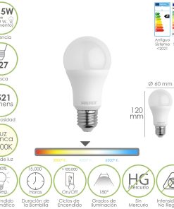 Bombilla Led Estandar Rosca E27. 13,5 Watt. Equivale A 100 Watt. 1521 Lumenes. Luz Neutra (4000º K.)
