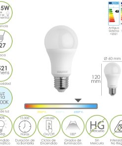 Bombilla Led Estandar Rosca E27. 13,5 Watt. Equivale A 100 Watt. 1521 Lumenes. Luz Fría (6500º K.)