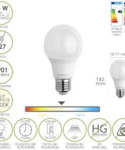 Bombilla Led Estandar Rosca E27. 16 Watt. Equivale A 130 Watt. 1901 Lumenes. Luz Blanca 4000º K.)