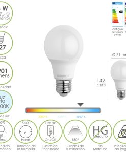 Bombilla Led Estandar Rosca E27. 16 Watt. Equivale A 130 Watt. 1901 Lumenes. Luz Fría 6500º K.)