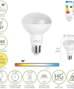 Bombilla Led Reflectante E27. 11 Watt. Equivale A 100 Watt. 1055 Lumenes. Luz Calida 2700º K.