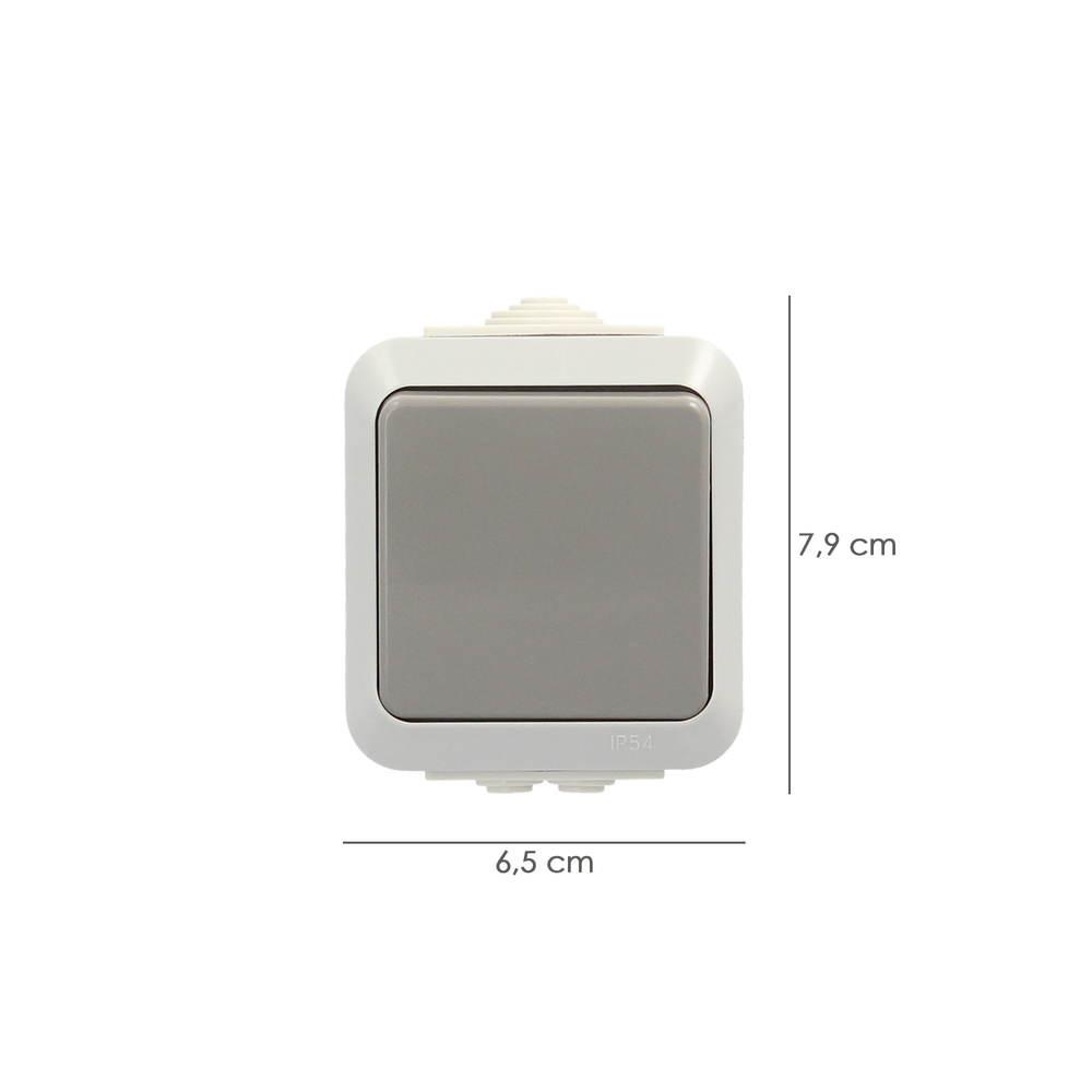 Interruptor / Conmutador Oryx Simple con tapa gris - Imagen 2