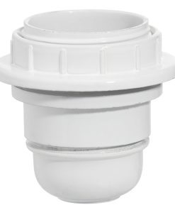 Portalamparas 4A. E-27 Con Rosca + Arandela Blanco