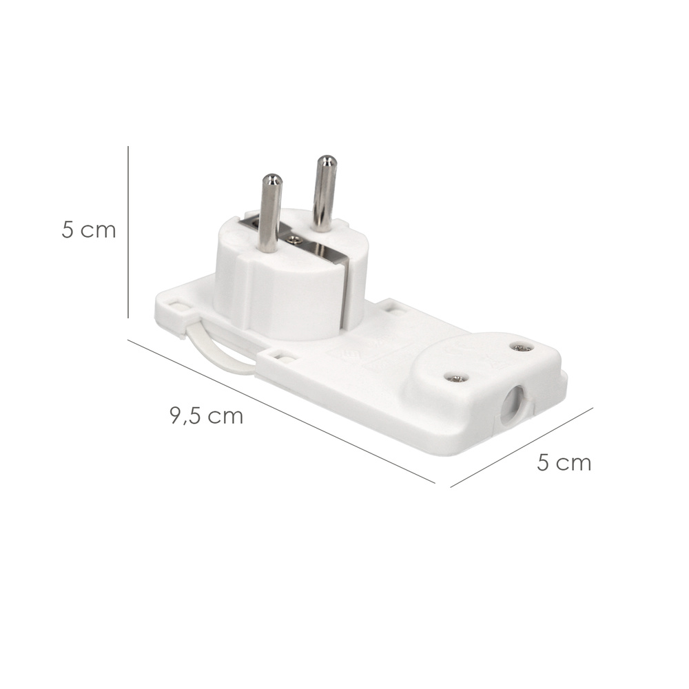 Clavija Enchufe Ultraplano 7 mm. con Asas De Extraccion 16 A - 250 V. Tras Muebles, 3 Cables, Toma Schuko - Imagen 3