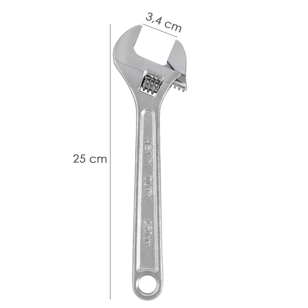 Llave Ajustable Moleta 10" / 250 mm. Llave Inglesa, Llave Apriete, Llave Ajustable - Imagen 2