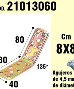 Soporte Para Madera Ángulo   40x80x80 mm. / 135°